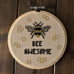 BEE AWESOME Cross Stitch - nature conservation donation