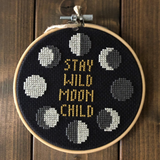 STAY WILD MOON CHILD Cross Stitch - animal protection donation